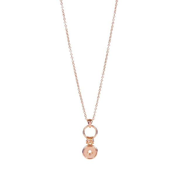 GINGER SNAPS Rose Gold Rope Pendant Necklace for 1 Interchangeable Ginger Snaps™ 